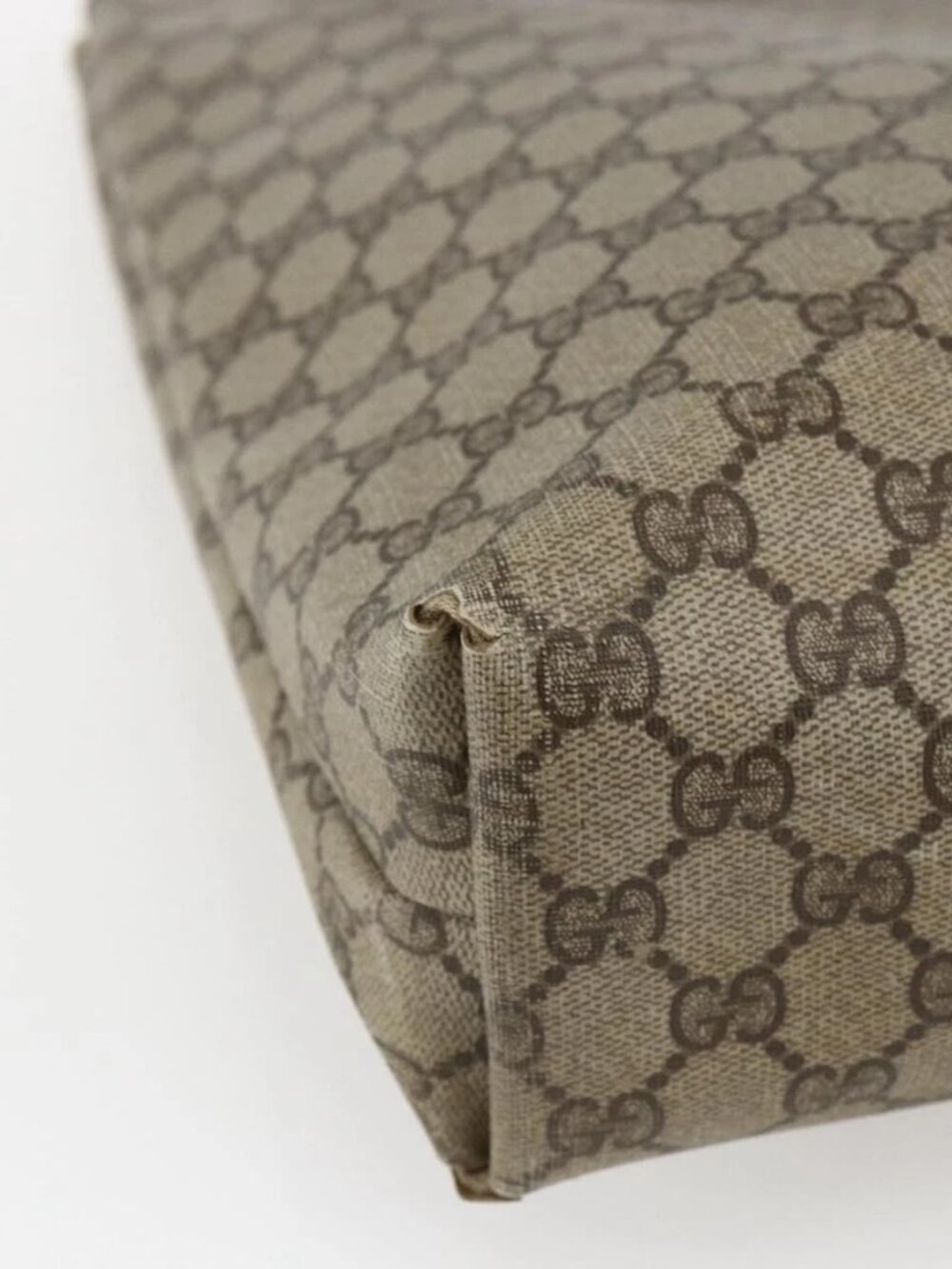 GUCCI GG Supreme Web Sherry Line Tote Bag PVC Beige Gold 40 02 003 Auth bs33280 - Picture 13 of 15